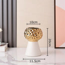 GobekUsa Gold Hammer Pattern Ceramic Vase: Creative Plant Pot for Table Decoration and Floral Arrangement