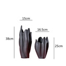 GobekUsa Black Texture Ceramic Vase Irregular Crafts Flower Arrangement Home Decoration