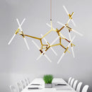 GobekUsa LED Chandelier: Modern Gold Black Ceiling Pendant for Kitchen Dining Living Bedroom