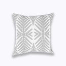 GobekUsa Geometric Embroidered Cushion Cover Light Grey Cotton 45x45cm