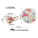 GobekUsa Lily Flower Tea Set with Spoon - High-end Porcelain Cup Saucer Mug