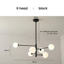 GobekUsa Elegant Black Gold Glass Ball LED Ceiling Chandelier for Home | Modern Pendant Lamp Lighting for Living Dining Bedroom