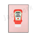 GobekUsa Blue Cool Beans Pesto Pasta Food Art Poster Soy Pun