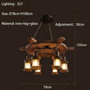 GobekUsa Iron Wheel LED Pendant Lights - Industrial Metallic Lustre Hanging Lamps