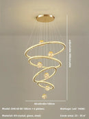 GobekUsa Crystal LED Chandelier: Modern Living Room Pendant Lights, Glass Globe Hanging Lamp