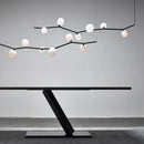GobekUsa Glass Branch Chandelier: LED Home Decor Lighting for Living Room & Dining Table