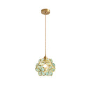 GobekUsa Glass Petal Pendant Light: Handmade Modern Flower Stained Lamp for Bedroom & Living Room