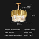 GobekUsa Crystal Oval Ceiling Chandelier LED Lights Bedroom Living Room Lighting