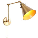GobekUsa LED Long Arm Wall Lamp with Pull Chain Switch for Home Hotel Bathroom