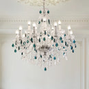 GobekUsa Blue Crystal Chandelier: Luxury E14 Pendant Lights for Living Room and Bedroom