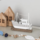 GobekUsa Coastal Wooden Lighthouse & Ship Model for Mediterranean Home Decor