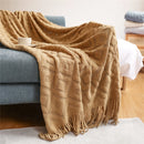 GobekUsa Knitted Nordic Sofa Blanket - Soft Wool Blend Bed End Towel for Hotel Bedroom Decor