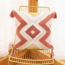 GobekUsa Embroidered Geometric Leaves Pillow Cover Handmade Home Decor 30x50cm/45x45cm