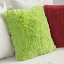 GobekUsa Cozy Plush Fur Cushion Cover 43x43cm White Grey Sofa Decor Pillowcase