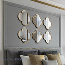 GobekUsa Golden Border Geometric Plum Flower Mirror Wall Decoration