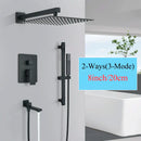 GobekUsa Black Rainfall Shower Faucets with Slider Bar and Embedded Mixer