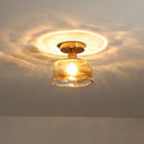 GobekUsa Amber Glass LED Ceiling Lights Modern Home Lighting Copper Socket
