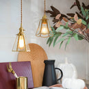 GobekUsa Glass LED Hanging Lamp | Minimalist Copper Pendant Light