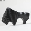 GobekUsa Bull Statue: Abstract Cast Iron Cattle Sculpture for Modern Home Decor