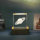 GobekUsa 3D Moon Solar Galaxy Crystal Glass Cube Night Light Desktop Decor