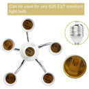 GobekUsa 6-in-1 E26 E27 Light Splitter Socket Adapter for LED Bulbs