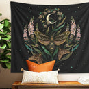 GobekUsa Death's Head Tapestry Wall Hanging Moon Flower Trippy Carpet Dorm Room Decor