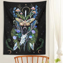 GobekUsa Deer Skull Mushroom Moon Wall Hanging Psychedelic Tapestry Witchcraft Decor