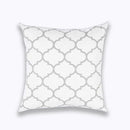 GobekUsa Geometric Embroidered Cushion Cover Light Grey Cotton 45x45cm