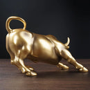 GobekUsa Gold Wall Street Bull Statue: Office Decor, Living Room Ornament, Desk Decoration