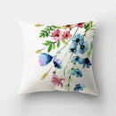 GobekUsa Deer Animal Short Plush Pillowcase with Natural Leaves and Flowers