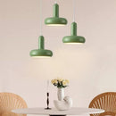 GobekUsa Disc Shaped LED Pendant Light in Cream White Green for Bedroom Living Rooms