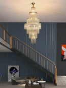 GobekUsa Large Golden Crystal Chandelier for Modern Luxury High Ceilings