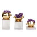 GobekUsa Brass Purple Crystal Pomegranate Ornament - Luxury Home Decor & Artwork