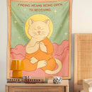 GobekUsa Cat Tapestry Sun Moon Psychedelic Boho Decor for Bedroom & Dorm Room