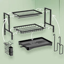 GobekUsa 2 Tier Kitchen Storage & Drying Rack - Countertop Organizer for Dinnerware & Utensils