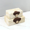 GobekUsa Handmade Flowers Leather Jewelry Box Makeup Organizer Home Decor