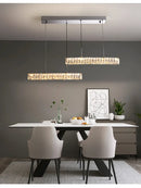 GobekUsa Crystal Liner Ceiling Chandelier: Modern Luxury Dimmable LED Lighting Fixture