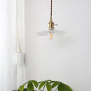 GobekUsa Glass Copper LED Pendant Lamp with Wire Adjustment & Knob Switch