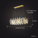 GobekUsa Crystal Round Chandelier: Modern Dining Room Lighting Fixture, Nordic Style Decoration