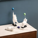 GobekUsa Flying Bear Balloon Figurines: Modern Home Wall Decoration & Gift