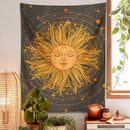 GobekUsa Celestial Sun Moon Wall Tapestry: 70s Retro Psychedelic Room Decor Art