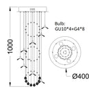GobekUsa Elegant Crystal Chandeliers for High Ceiling Living Room Foyer Staircase Lighting