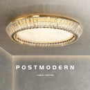 GobekUsa Gold Crystal Glass LED Ceiling Light for Dining Living Room