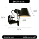 GobekUsa Industrial Black Silver Swing Arm Wall Lamp - Rotatable Miniature Table Lamp E27