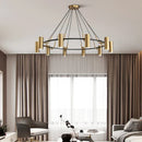GobekUsa Gold LED Ring Chandelier | Modern Black Wire Adjustable Lighting Fixture
