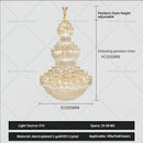 GobekUsa Crystal Chandelier: European Villa Lobby Staircase Long Chandelier