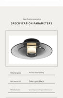 GobekUsa Amber Glass Disc Wall Lamp LED Modern Minimalist Sconce Lighting