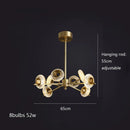 GobekUsa Crystal Lustre LED Chandelier for Home Decor - Luxury Round Ceiling Lamp