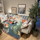 GobekUsa Boho Chic Throw Blanket for Living Room and Outdoor Picnics