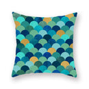 GobekUsa Geometric Leaf Flower Pillowcase Teal Blue Sofa Car Home Decor Throw Cover